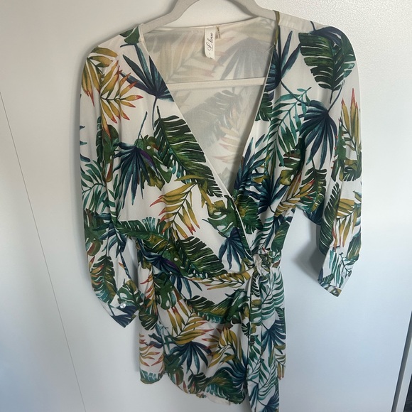 Love Pants - Love Tropical Leaf Print Romper